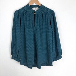 Birds of Paradise By Trovata Popover Shirt Blouse Gingham Medium